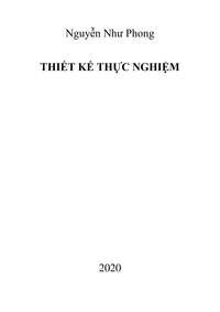 Thiết Kế Thực Nghiệm