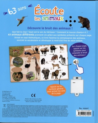 Ecoute les animaux - Imagier 63 sons de Piccolia - Album - Livre - Decitre