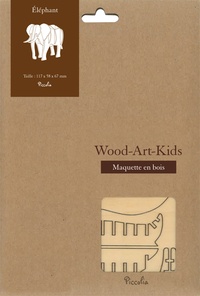 Piccolia - Eléphant - Maquette en bois Taille : 117 x 58 x 67 mm.