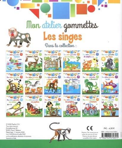 Les singes. 500 gommettes