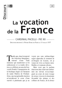  Pie XII - Discours N° 2 - La vocation de la France.