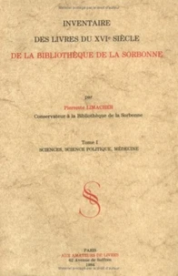 Inventaire des livres du XVIe siècle de la Bibliothèque de la Sorbonne
