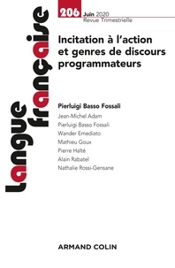 Pierluigi Basso Fossali - Langue française N° 206, juin 2020 : Incitation à l'action et genres de discours programmateurs.