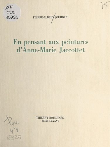En pensant aux peintures d'Anne-Marie Jaccottet