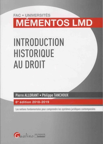 Introduction historique au droit  Edition 2018-2019 - Occasion