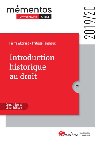 Introduction historique au droit  Edition 2019-2020