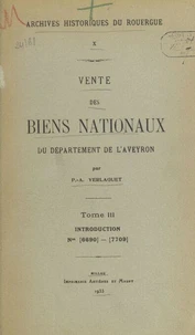 Vente des biens nationaux du département de l'Aveyron (3). Introduction, Nos 6690-7709