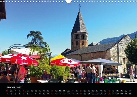 CALVENDO Places  Le village du livre Suisse (Calendrier mural 2020 DIN A3 horizontal). Saint-Pierre-de-Clages (Calendrier mensuel, 14 Pages )