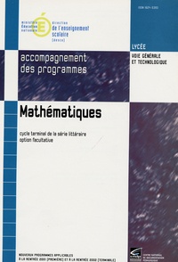 Pierre Arnoux et Antoine Bodin - Mathématiques  cycle terminal de la série littéraire option facultative 1e Tle - Accompagnement des programmes.