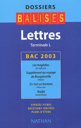 Pierre Aurégan et Guy Palayret - Lettres Terminale L.