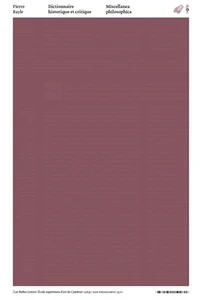 Dictionnaire historique et critique