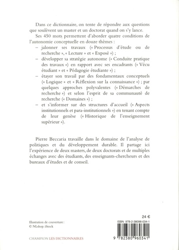 Dictionnaire du master et du doctorat. Concevoir de façon autonome