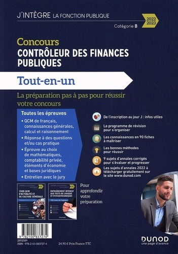 Concours Contrôleur des finances publiques. Catégorie B, Tout-en-un  Edition 2022-2023