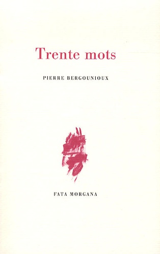 Pierre Bergounioux - Trente mots.