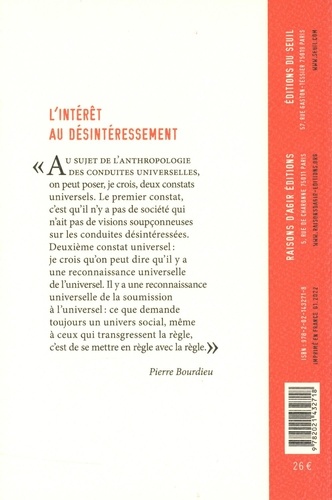 L'Intérêt au désintéressement. Cours au Collège de France (1987-1989)