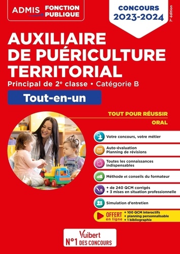 Concours Auxiliaire de puériculture territorial. Principal de 2e classe ; Tout-en-un  Edition 2023-2024