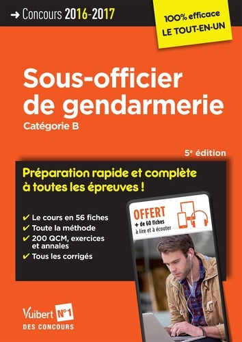 Concours sous-officier de gendarmerie, catégorie B  Edition 2016-2017