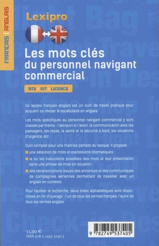 Les mots clés du personnel naviguant commercial