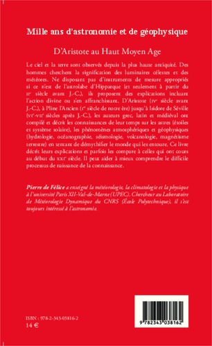 Mille ans d'astronomie et de géophysique. D'Aristote au Haut Moyen Age