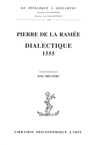 Dialectique 1555. Un manifeste de la Pléiade