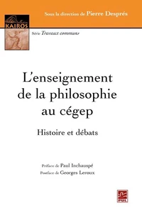 L'enseignement de la philosophie au CEGEP