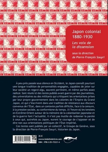 Japon colonial, 1880-1930. Les voix de la dissension