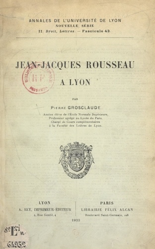 Jean-Jacques Rousseau à Lyon