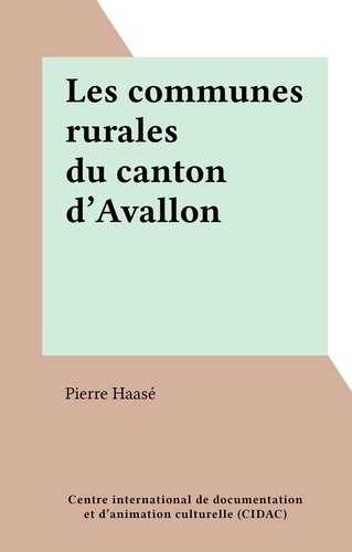 Les communes rurales du canton d'Avallon