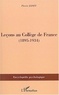 Pierre Janet - Leçons au Collège de France (1895-1934).