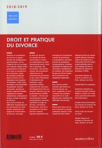 Droit et pratique du divorce  Edition 2018-2019