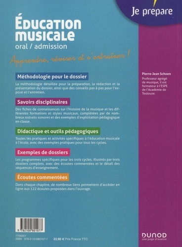Education musicale CRPE. Oral / admission CRPE  Edition 2020-2021