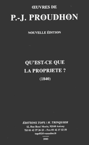 Qu'est-ce que la propriété ?