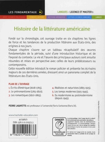 Histoire de la littérature américaine 4e édition