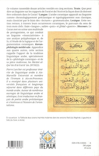 Sur le Coran. Nouvelles approches linguistiques