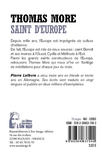 Thomas More - Saint d'Europe - L5063. Saint d'Europe