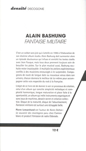 Alain Bashung. Fantaisie militaire