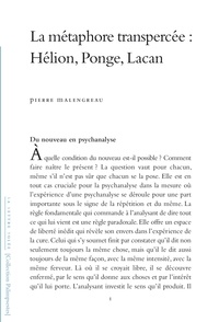 Pierre Malengreau - La Métaphore transpercée - Hélion, Ponge, Lacan.