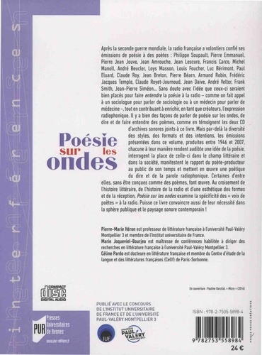 Poésie sur les ondes. La voix des poètes-producteurs à la radio  avec 2 CD audio