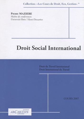 Pierre Mazière - Droit social international - Cours.