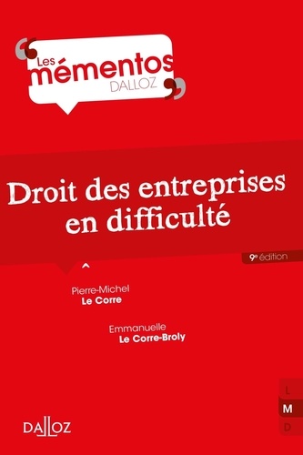 Droit des entreprises en difficulté 9e édition