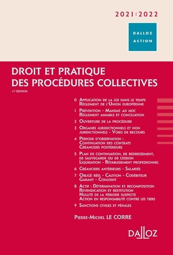 Droit et pratique des procédures collectives  Edition 2021-2022