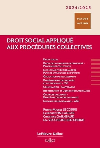 Droit social appliqué aux procédures collectives  Edition 2024-2025