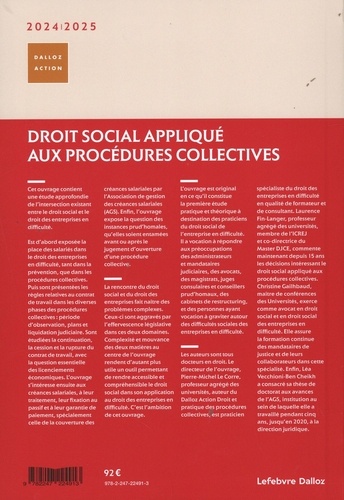 Droit social appliqué aux procédures collectives  Edition 2024-2025