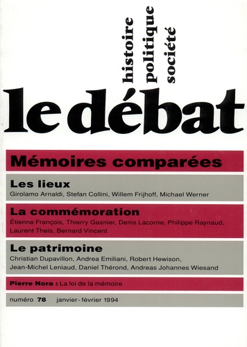 LE DEBAT N° 78 JANVIER 1994 de Pierre Nora - Livre - Decitre