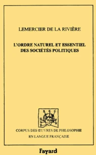 L'ordre naturel et essentiel des sociétés politiques