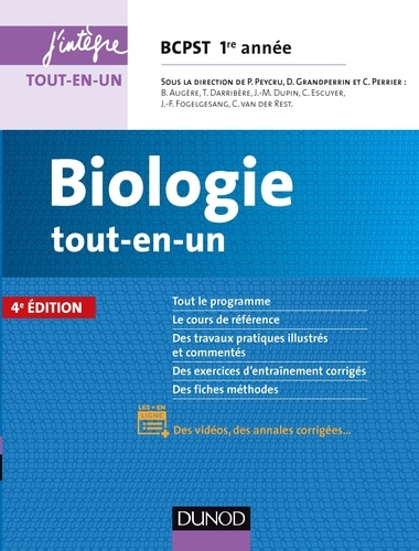 Pierre Peycru et Didier Grandperrin - Biologie tout-en-un BCPST 1re année.