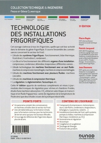 Technologie des installations frigorifiques 11e édition