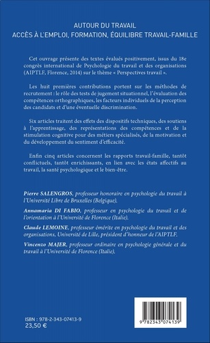 Autour du travail. Accès à l'emploi, formation, équilibre travail-famille