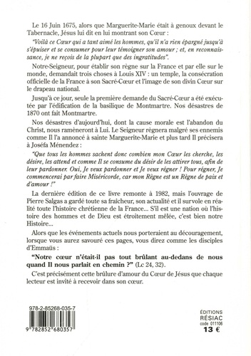 Le message de 1689 du Sacré Coeur à la France. L'Infini bonté divine ; Consécrations et prières ; Exorcisme contre Satan et les anges révoltés