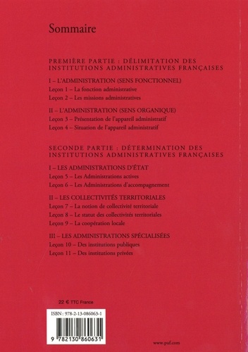 Manuel d'institutions administratives françaises 6e édition actualisée